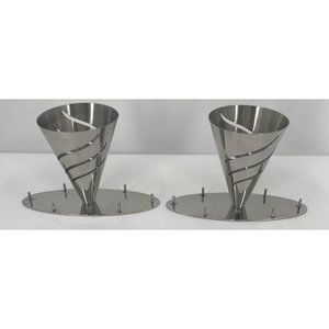 Fortessa French Fry Holder Double Dip Holder Silver Sturdy Lot Of 2‎